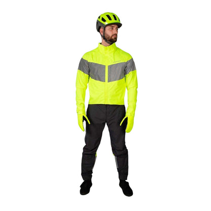 Bright Yellow - Side - Endura Mens Luminite Funnel Neck Tracksuit Set