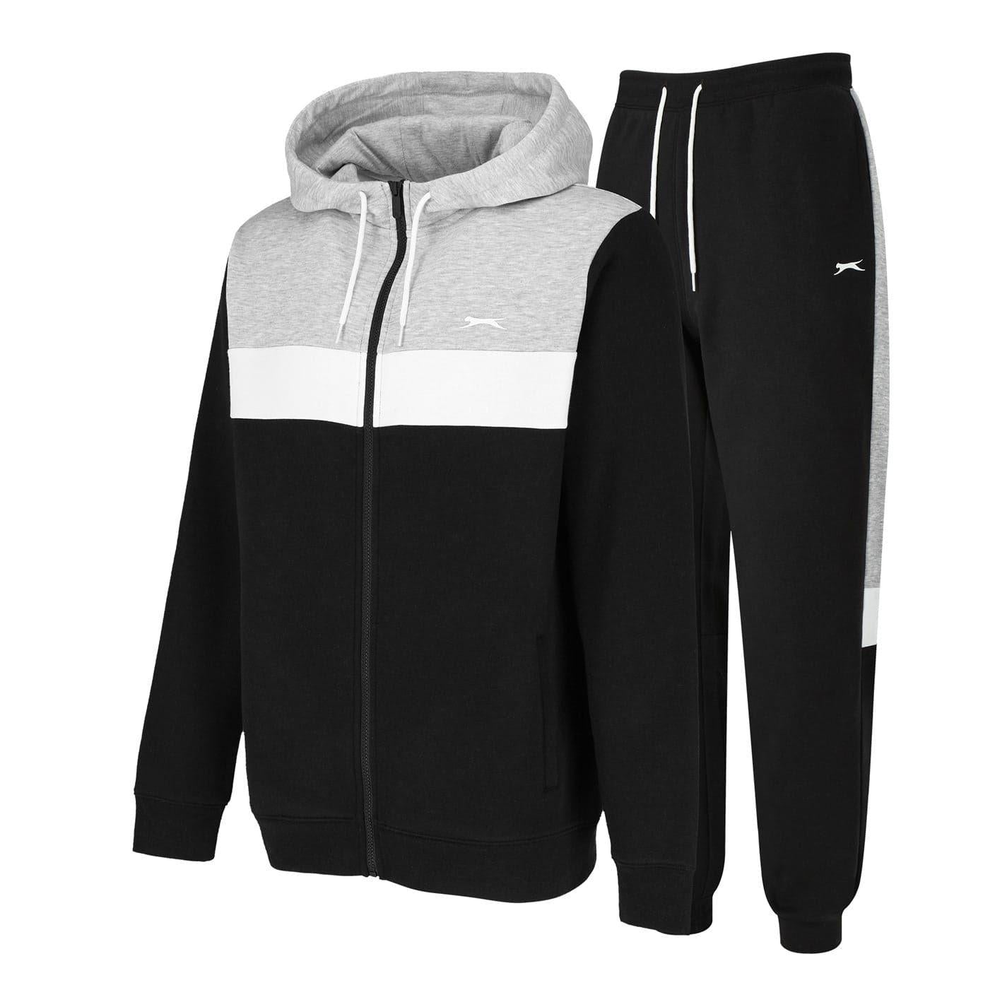 Black-Grey - Front - Slazenger Mens Tracksuit Set