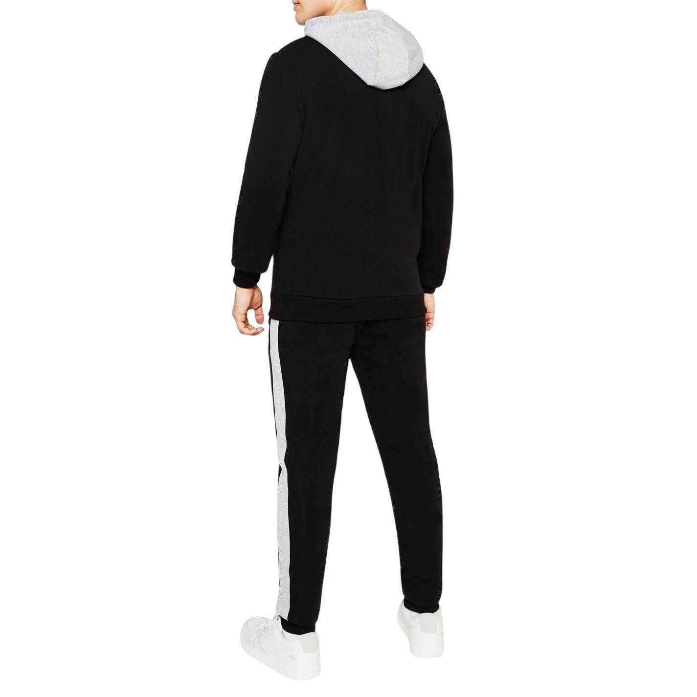 Black-Grey - Back - Slazenger Mens Tracksuit Set