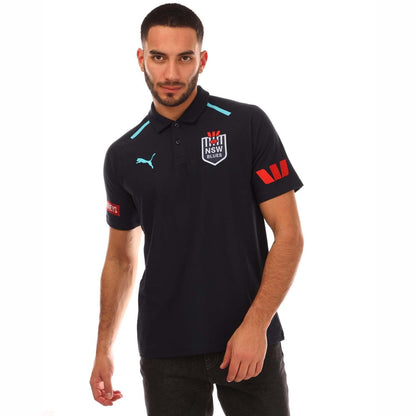 Blue - Front - Puma Mens NSW Blues Polo Shirt
