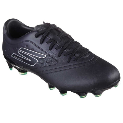 Black-Silver - Pack Shot - Skechers Unisex Adult Firm Ground Football Boots