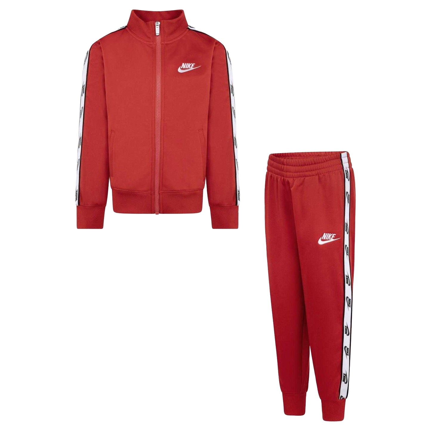 Red - Front - Nike Childrens-Kids Branded Tape Tracksuit Set
