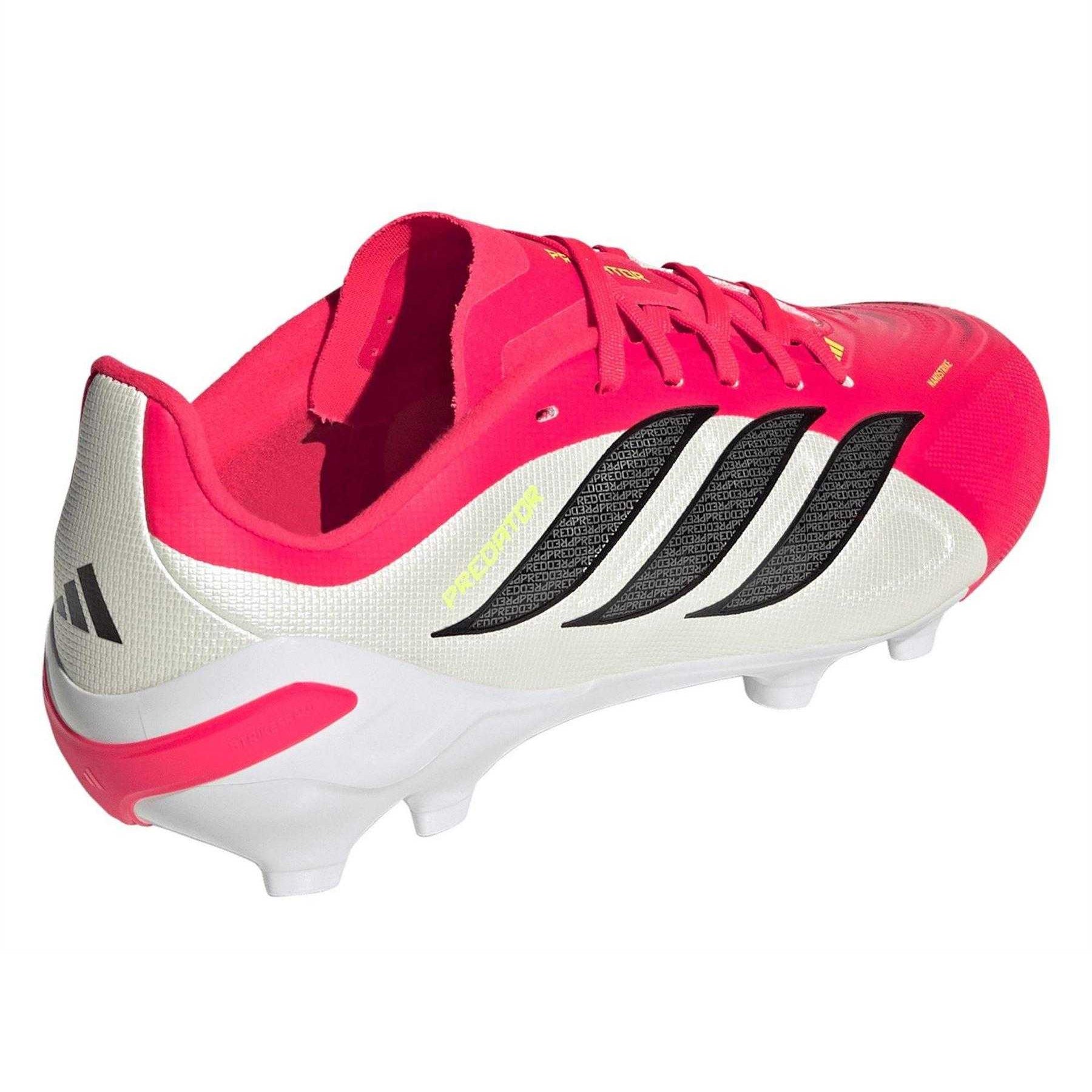 Red-White - Back - Adidas Childrens-Kids Predator League Firm Ground Football Boots