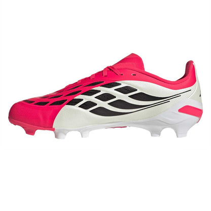 Red-White - Side - Adidas Childrens-Kids Predator League Firm Ground Football Boots
