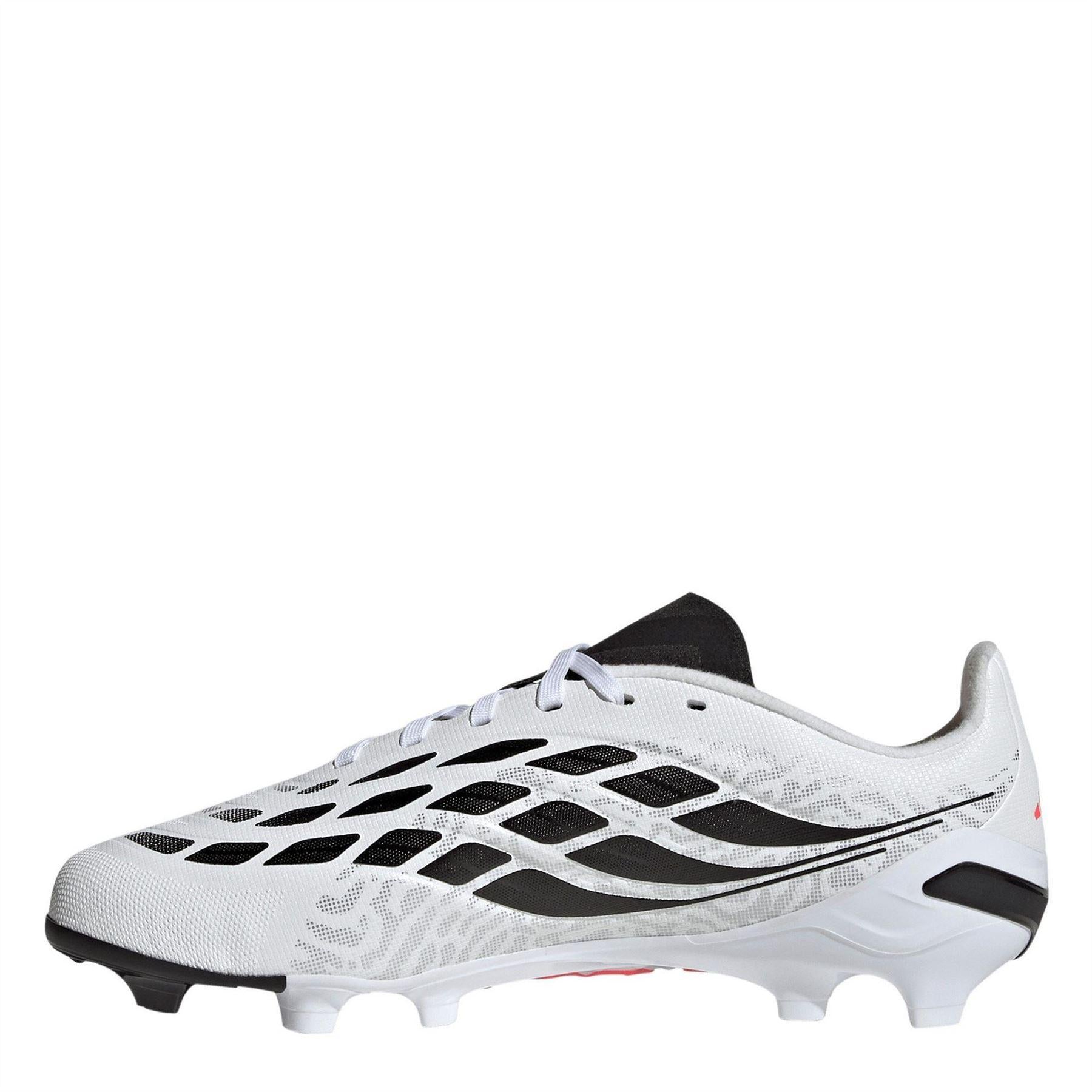White-Coral - Back - Adidas Childrens-Kids Predator League Firm Ground Football Boots