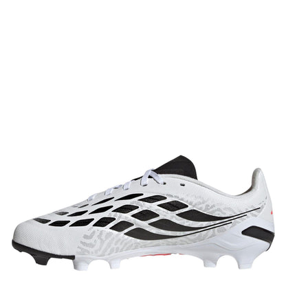 White-Coral - Back - Adidas Childrens-Kids Predator League Firm Ground Football Boots