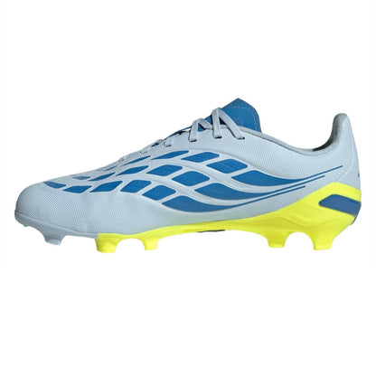 Blue-Yellow - Side - Adidas Childrens-Kids Predator League Firm Ground Football Boots