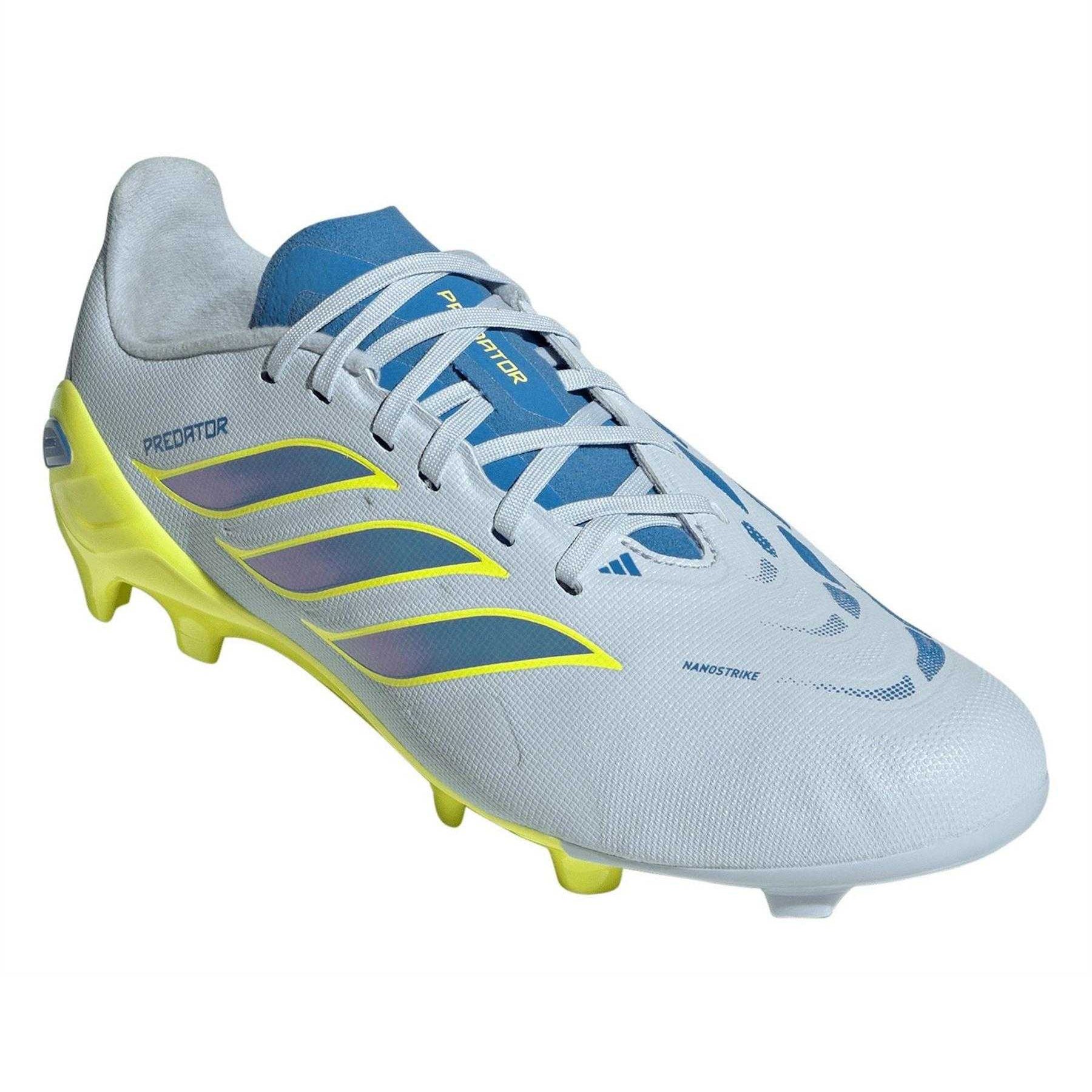 Blue-Yellow - Pack Shot - Adidas Childrens-Kids Predator League Firm Ground Football Boots
