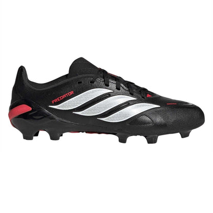 Black-Red - Front - Adidas Childrens-Kids Predator League Firm Ground Football Boots