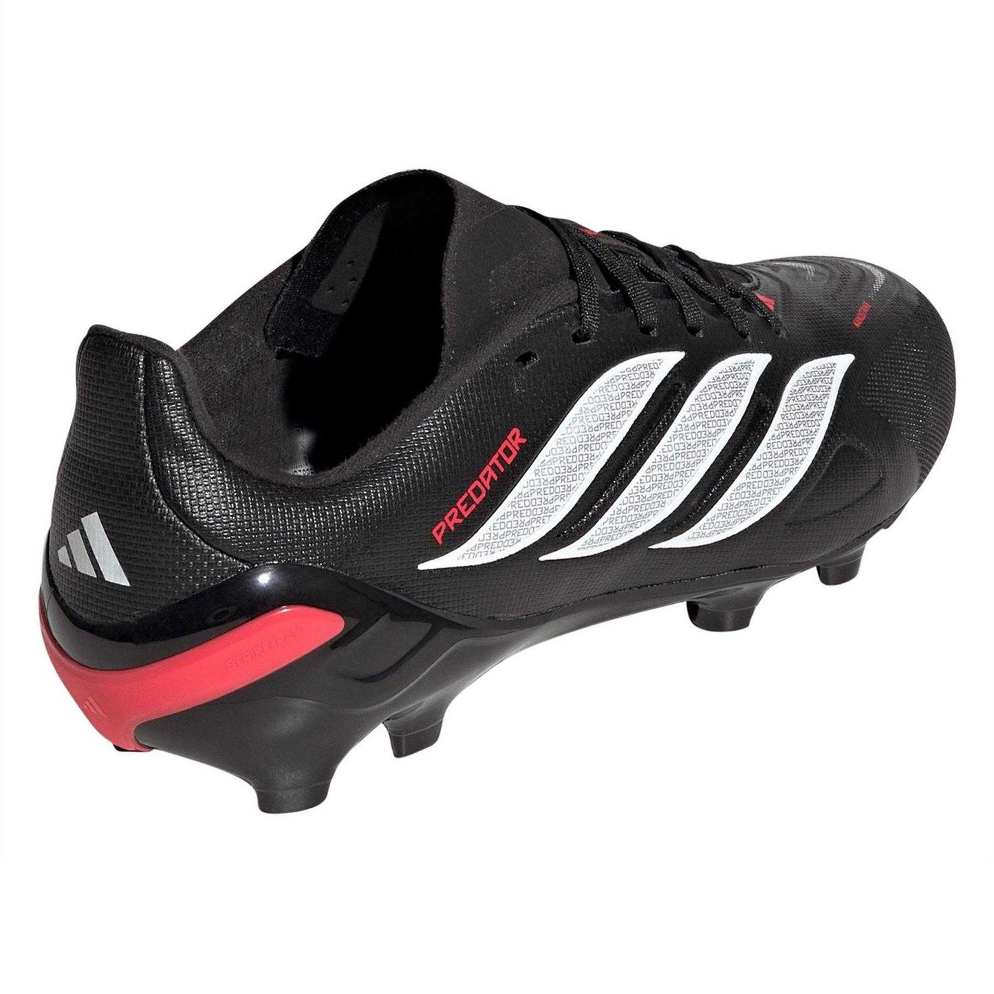 Black-Red - Back - Adidas Childrens-Kids Predator League Firm Ground Football Boots