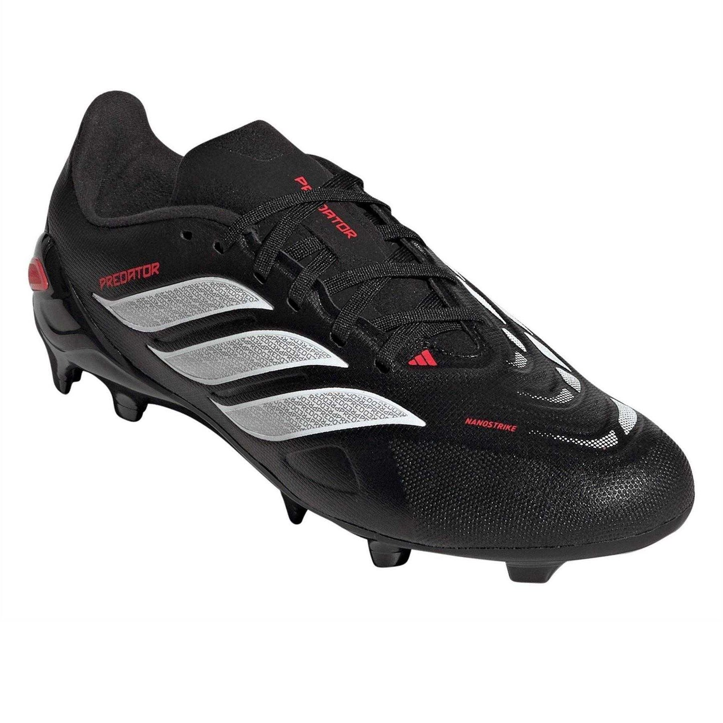 Black-Red - Pack Shot - Adidas Childrens-Kids Predator League Firm Ground Football Boots