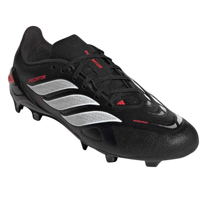Black-Red - Pack Shot - Adidas Childrens-Kids Predator League Firm Ground Football Boots