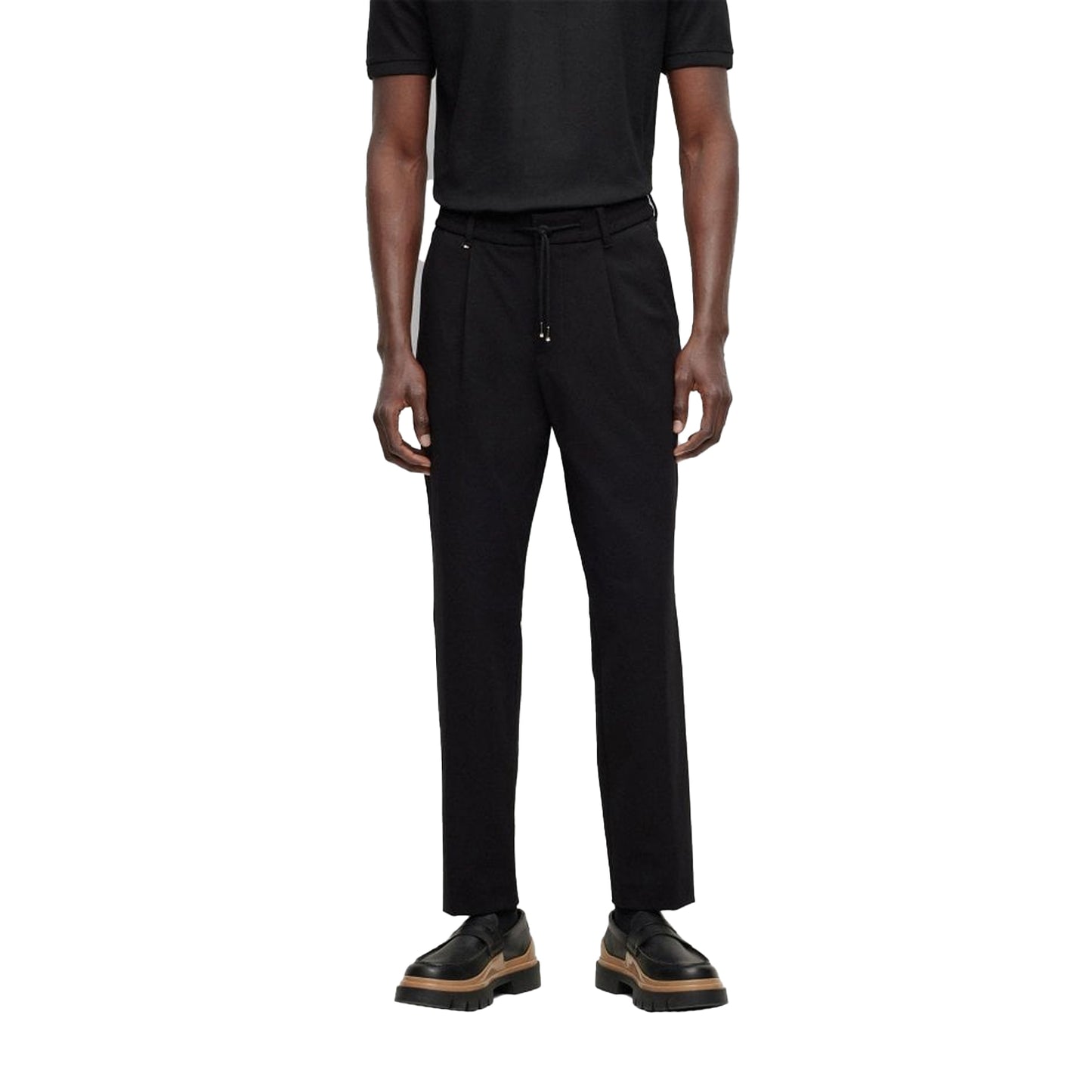 Black - Side - Boss Unisex Adult Pleated Regular Trousers
