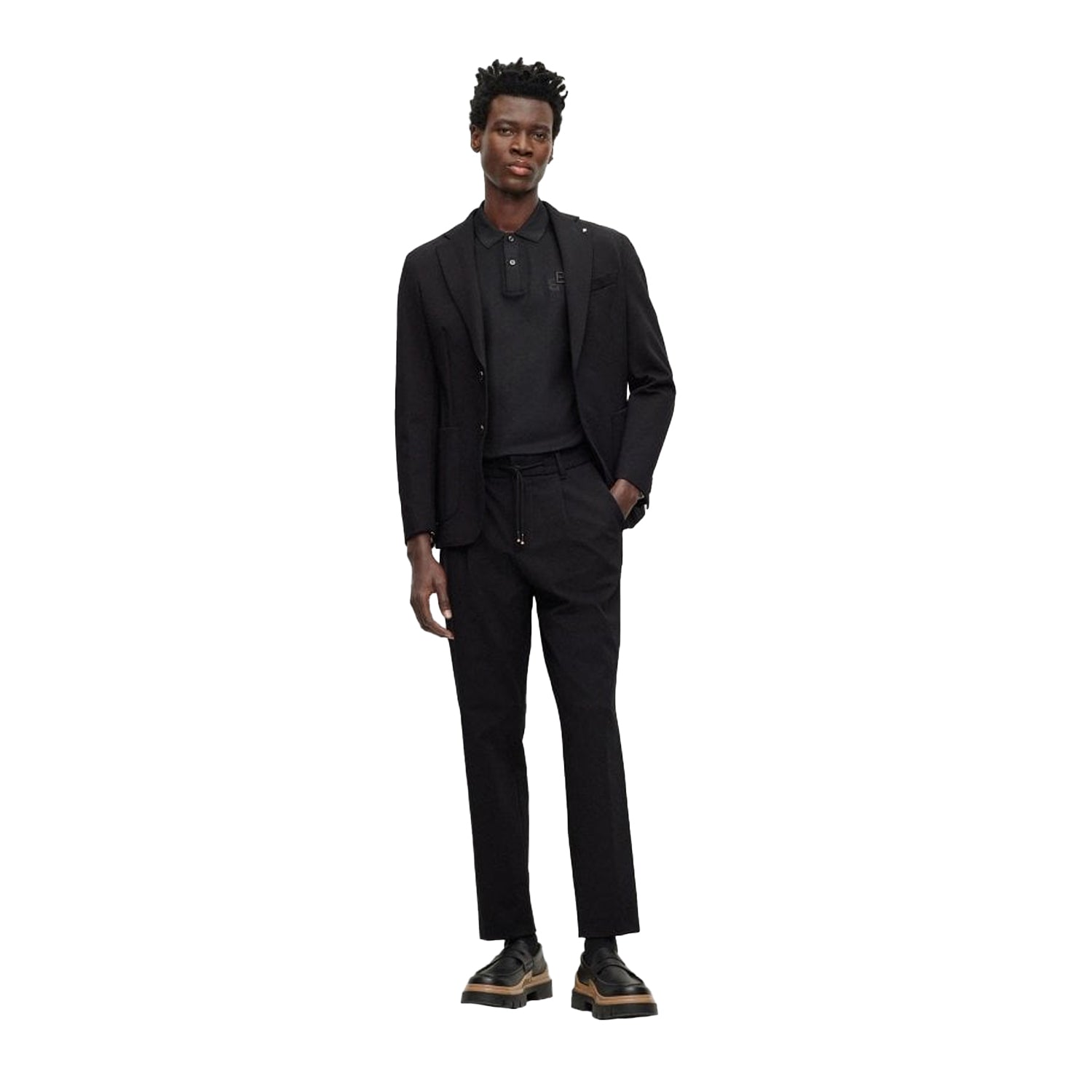 Black - Lifestyle - Boss Unisex Adult Pleated Regular Trousers