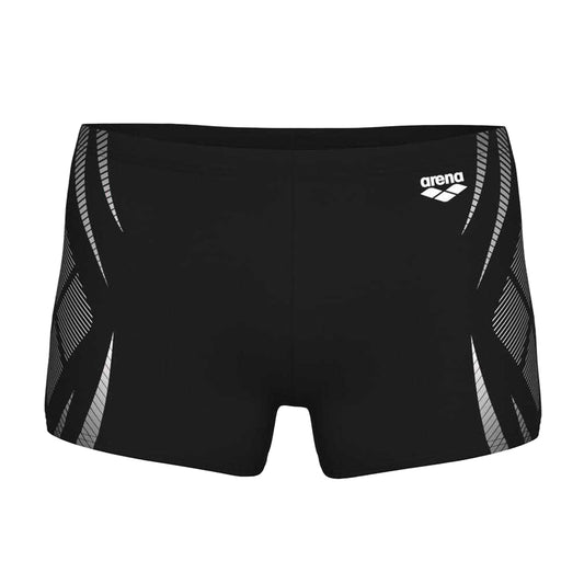 Black-White - Front - Arena Mens Poseidon Logo Swim Shorts
