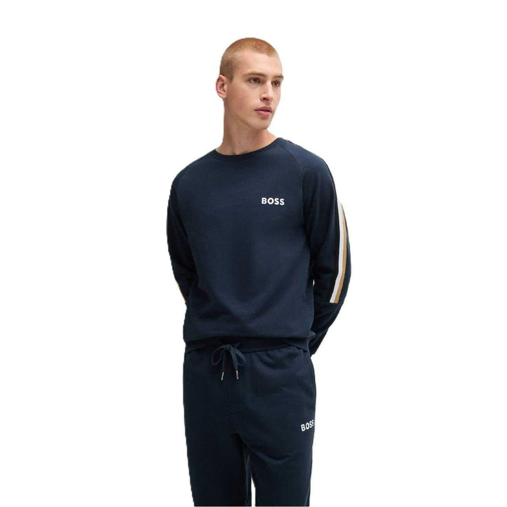 Dark Blue - Side - Boss Mens Stripe Jacket