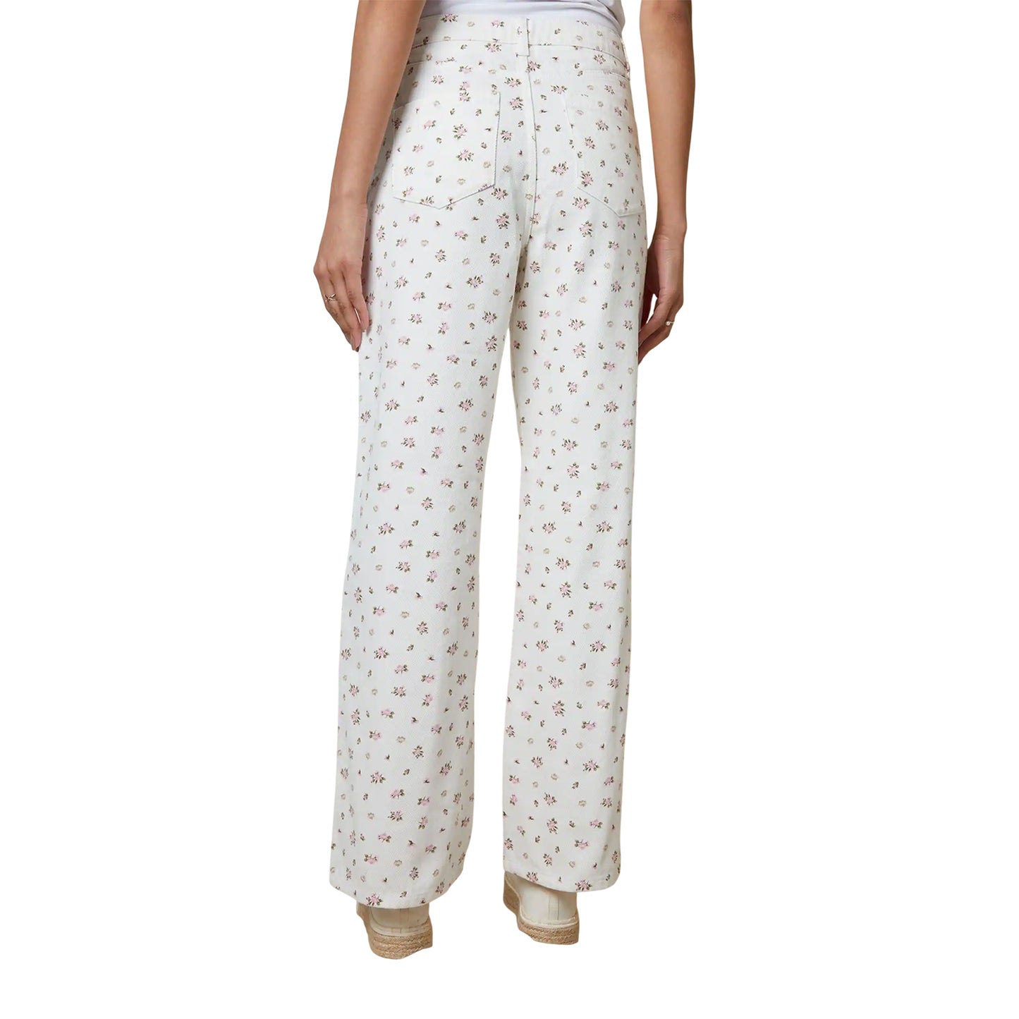 White - Back - Threadbare Womens-Ladies Soleil Floral Wide Leg Jeans