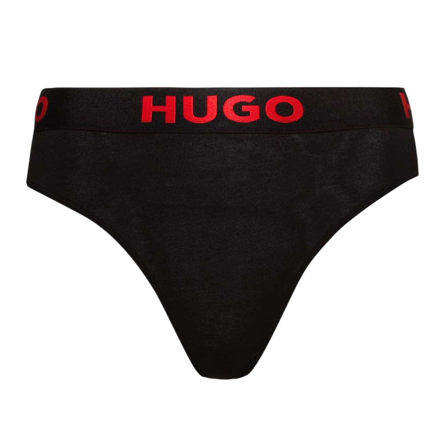 Black - Back - Hugo Womens-Ladies Logo Cotton Thong (Pack of 3)