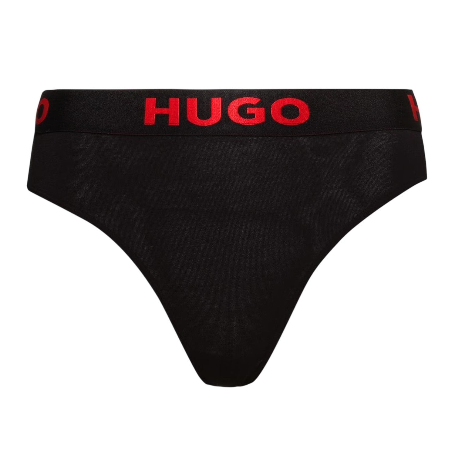 Black - Back - Hugo Womens-Ladies Logo Cotton Thong (Pack of 3)