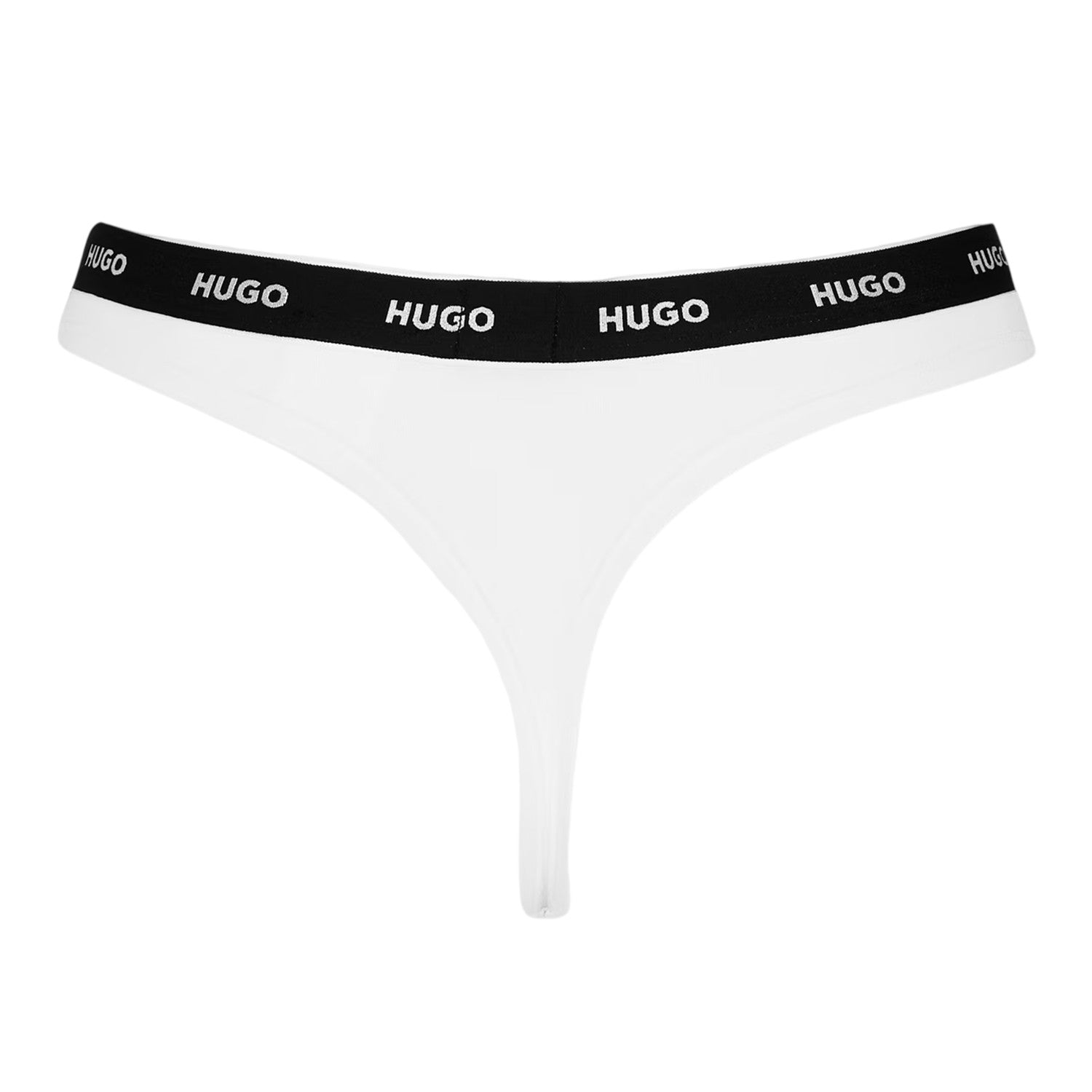 Black-White - Back - Hugo Womens-Ladies Logo Cotton Thong (Pack of 3)
