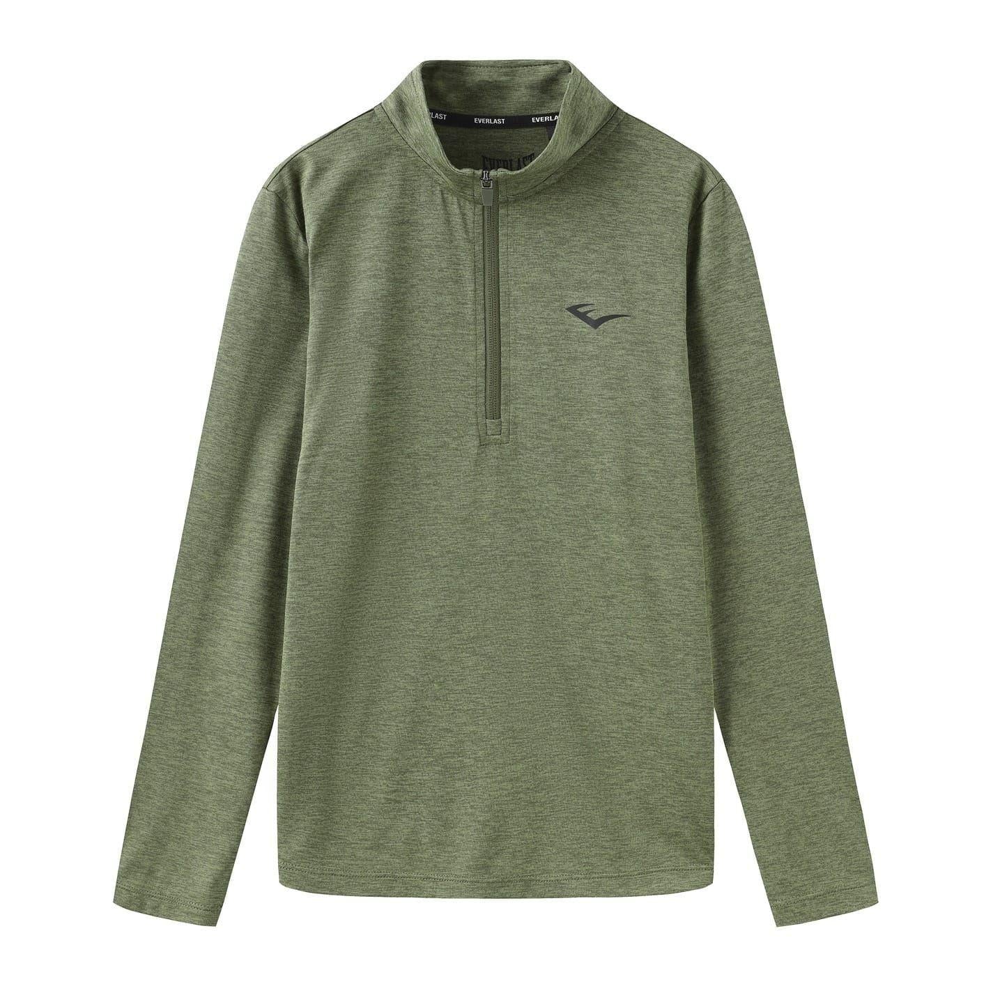 Khaki Marl - Front - Everlast Childrens-Kids Flex Quarter Zip Top