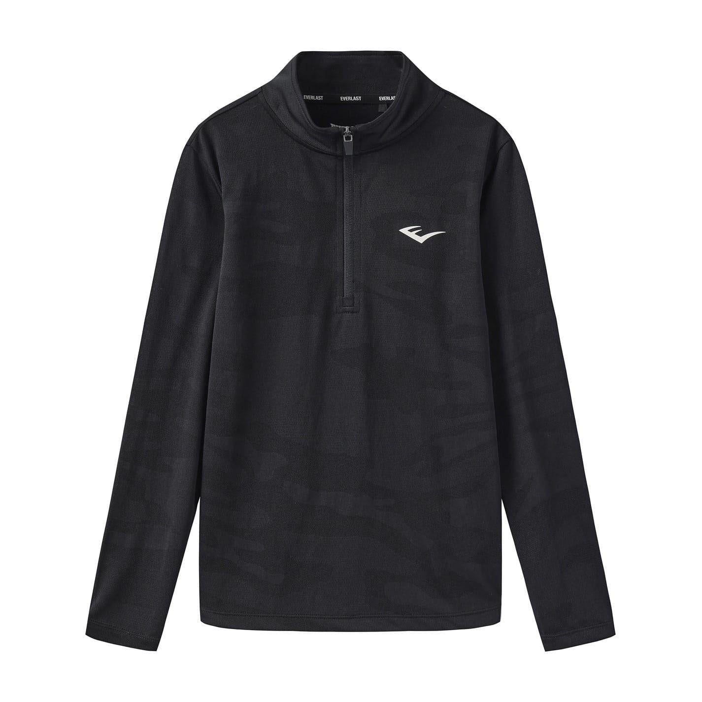 Black - Front - Everlast Childrens-Kids Flex Quarter Zip Top