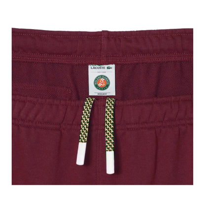 Red - Back - Lacoste Mens Roland Garro Edition Fleece Tennis Shorts