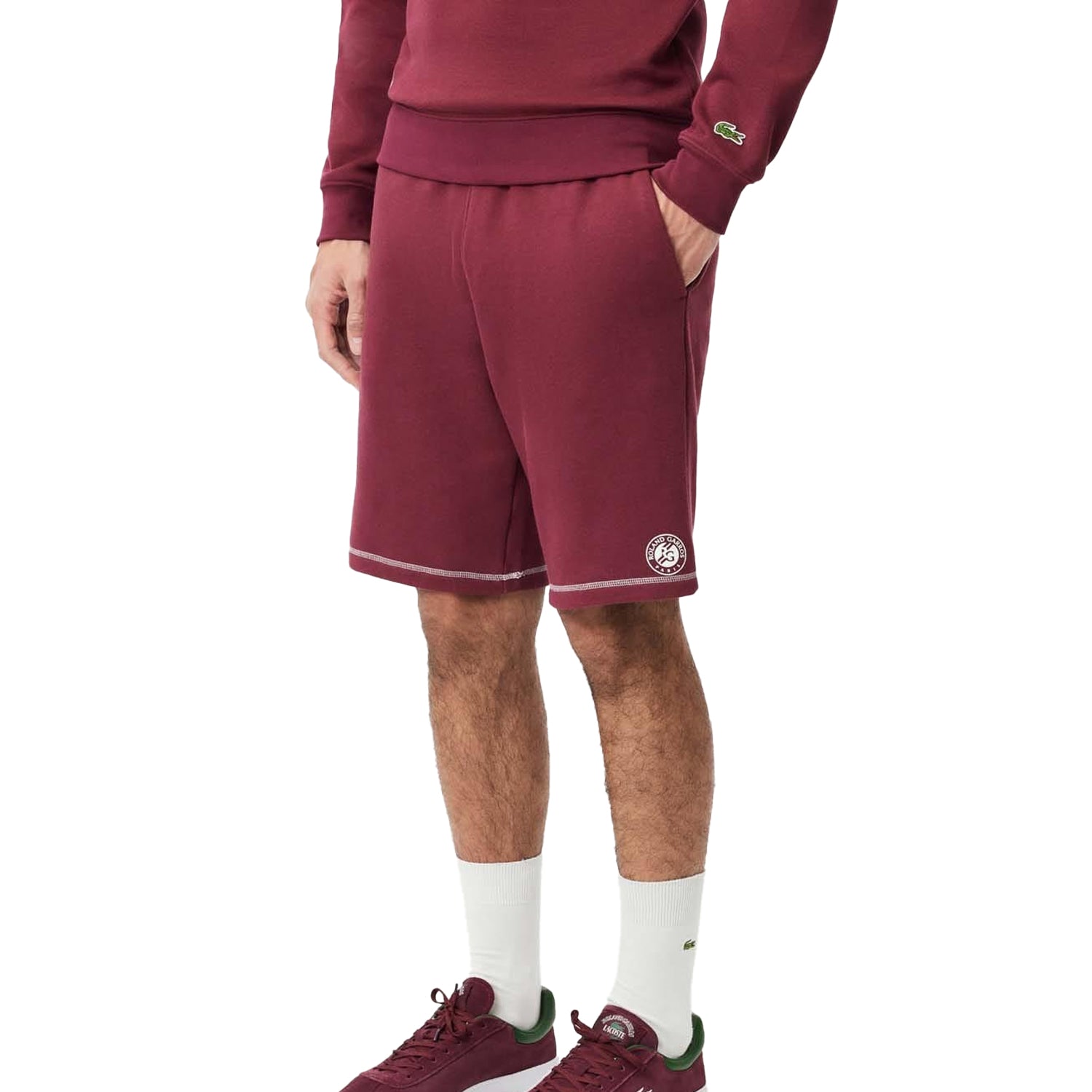Red - Lifestyle - Lacoste Mens Roland Garro Edition Fleece Tennis Shorts