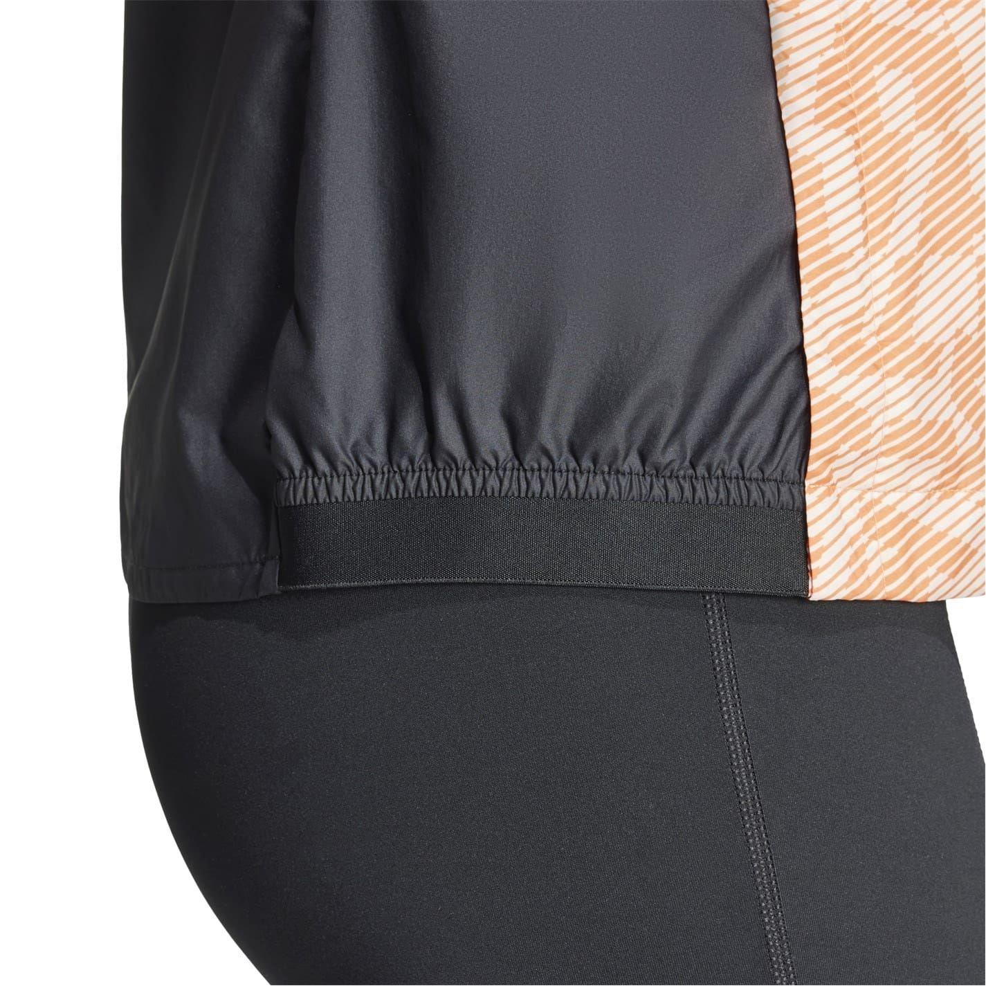 White - Side - Adidas Womens-Ladies Terrex Geometric Regular Raglan Jacket
