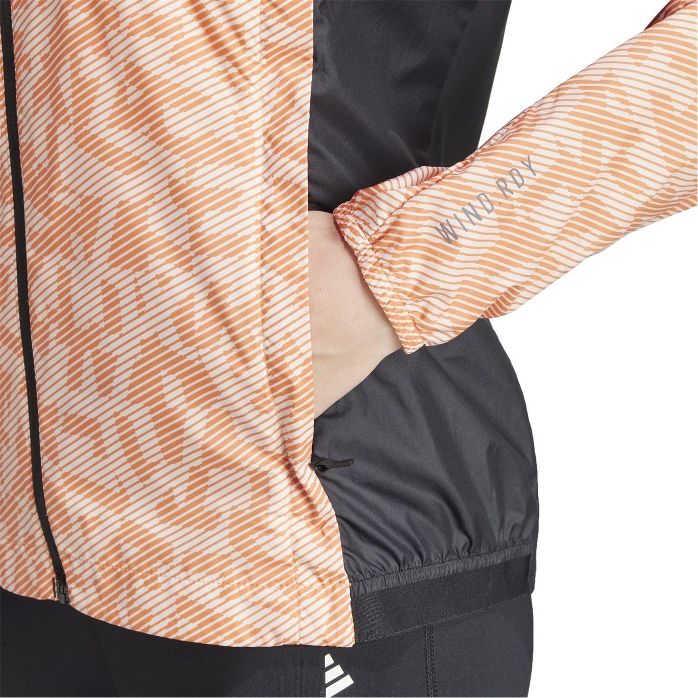 White - Lifestyle - Adidas Womens-Ladies Terrex Geometric Regular Raglan Jacket