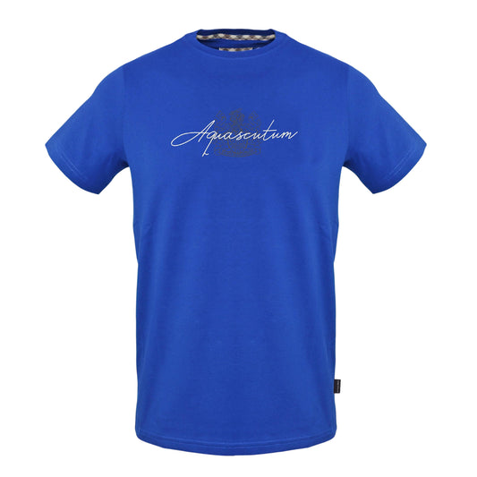 Blue - Front - Aquascutum Mens Aquascutum Script T-Shirt