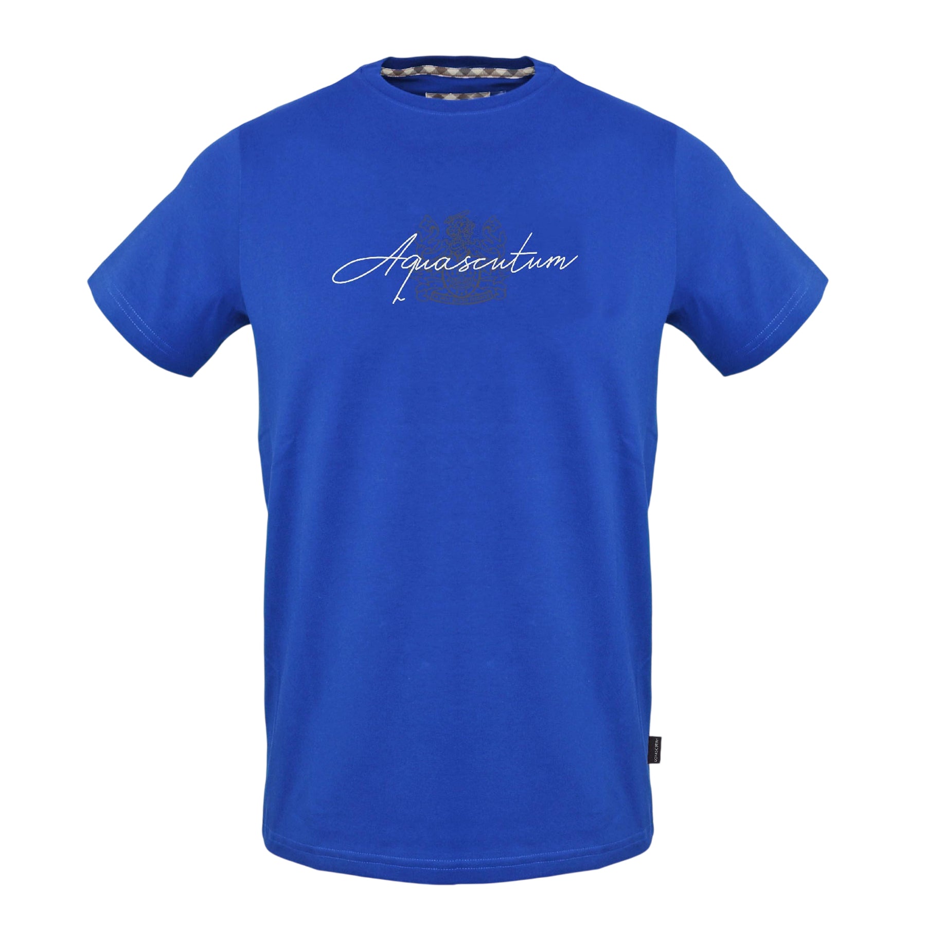 Blue - Front - Aquascutum Mens Aquascutum Script T-Shirt