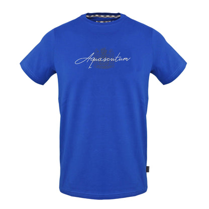 Blue - Front - Aquascutum Mens Aquascutum Script T-Shirt