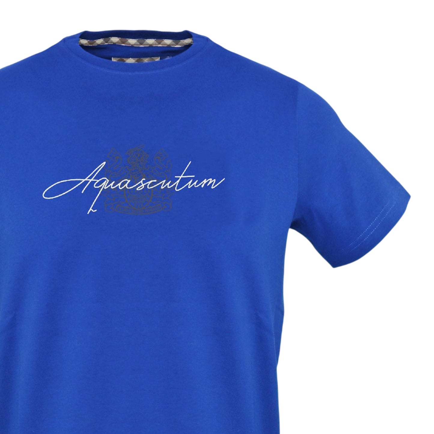 Blue - Side - Aquascutum Mens Aquascutum Script T-Shirt