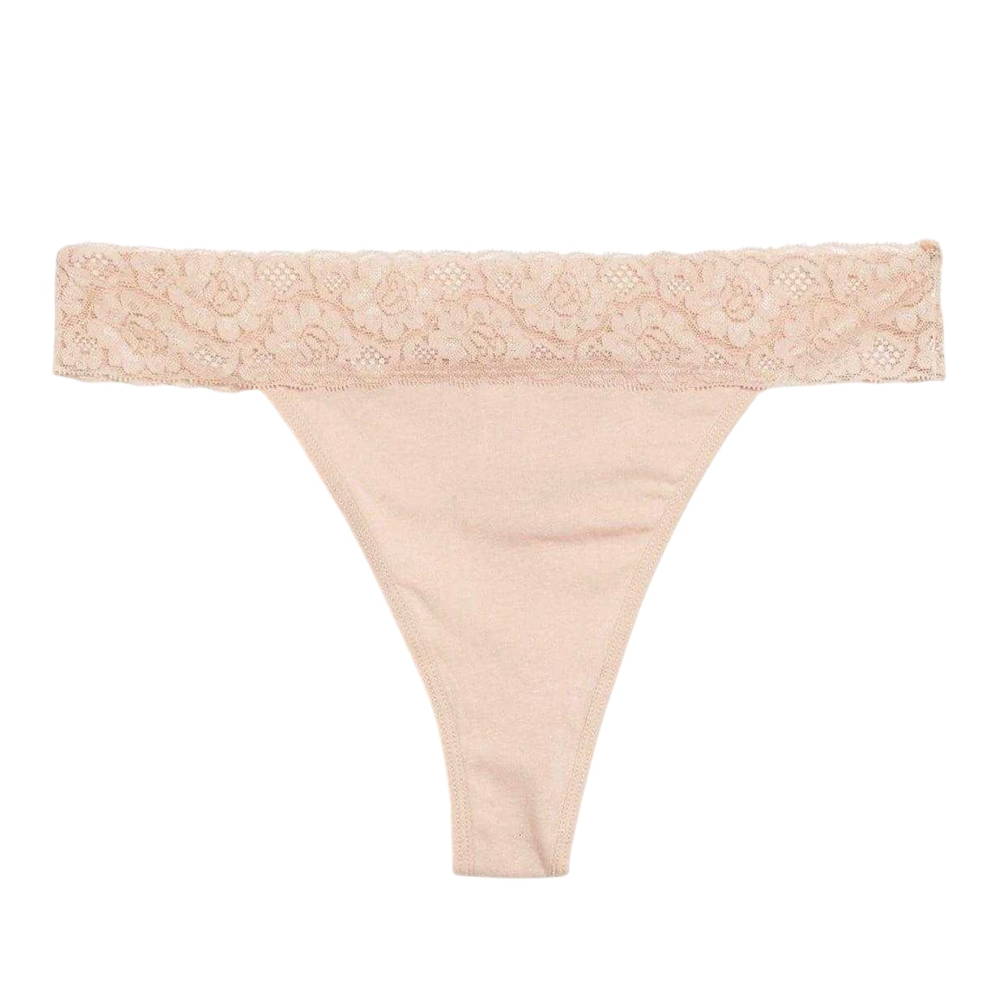 Black-White-Nude - Lifestyle - Be You Womens-Ladies Lace Trim Cotton Thong (Pack of 5)