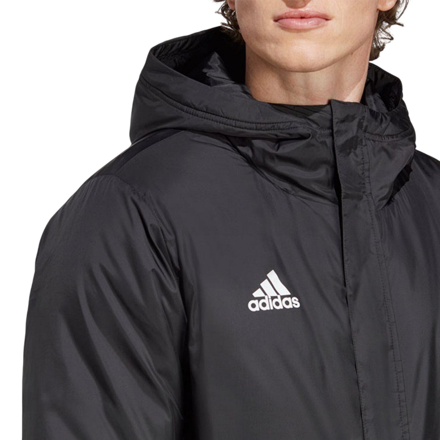 Black - Side - Adidas Mens Entrada 22 Long Length Jacket
