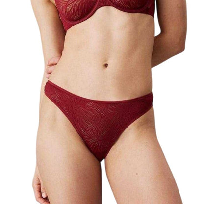 Syrah - Front - Calvin Klein Womens-Ladies Marquisette Sheer Thong