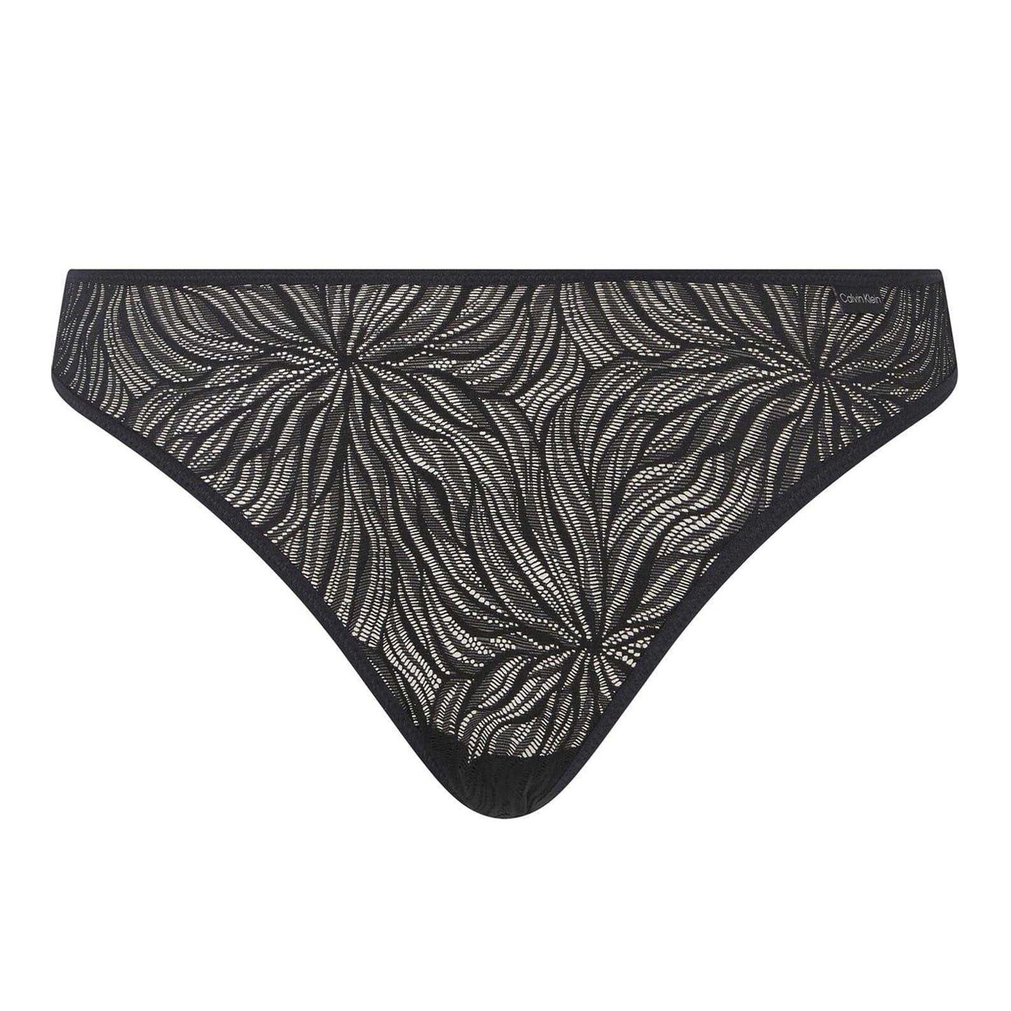 Black - Front - Calvin Klein Womens-Ladies Marquisette Sheer Thong
