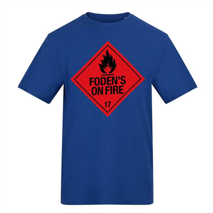Blue - Front - AWD Unisex Adult Foden´s On Fire T-Shirt