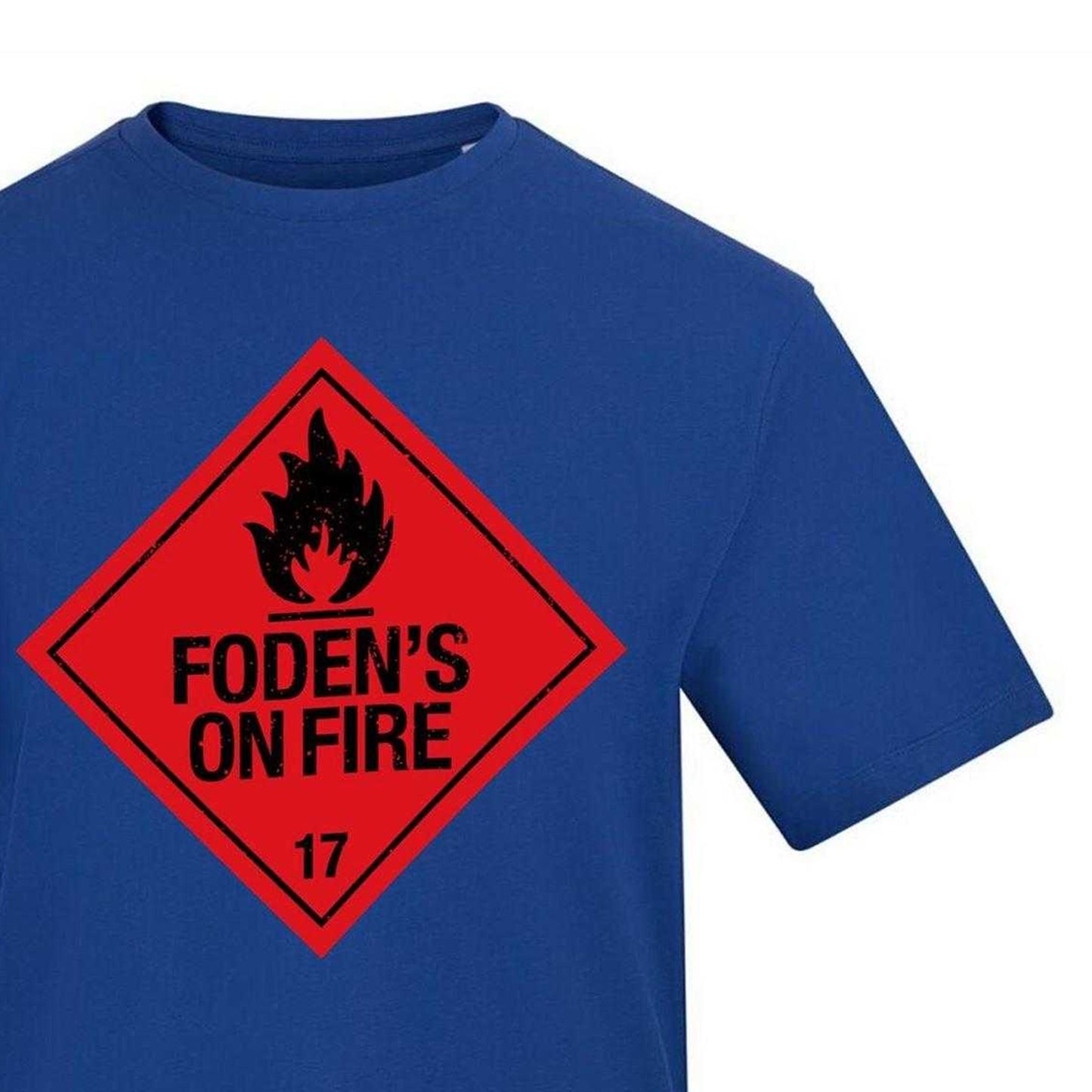 Blue - Side - AWD Unisex Adult Foden´s On Fire T-Shirt