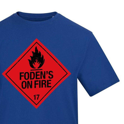 Blue - Side - AWD Unisex Adult Foden´s On Fire T-Shirt
