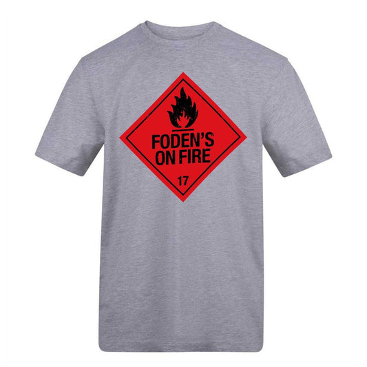 Grey - Front - AWD Unisex Adult Foden´s On Fire T-Shirt