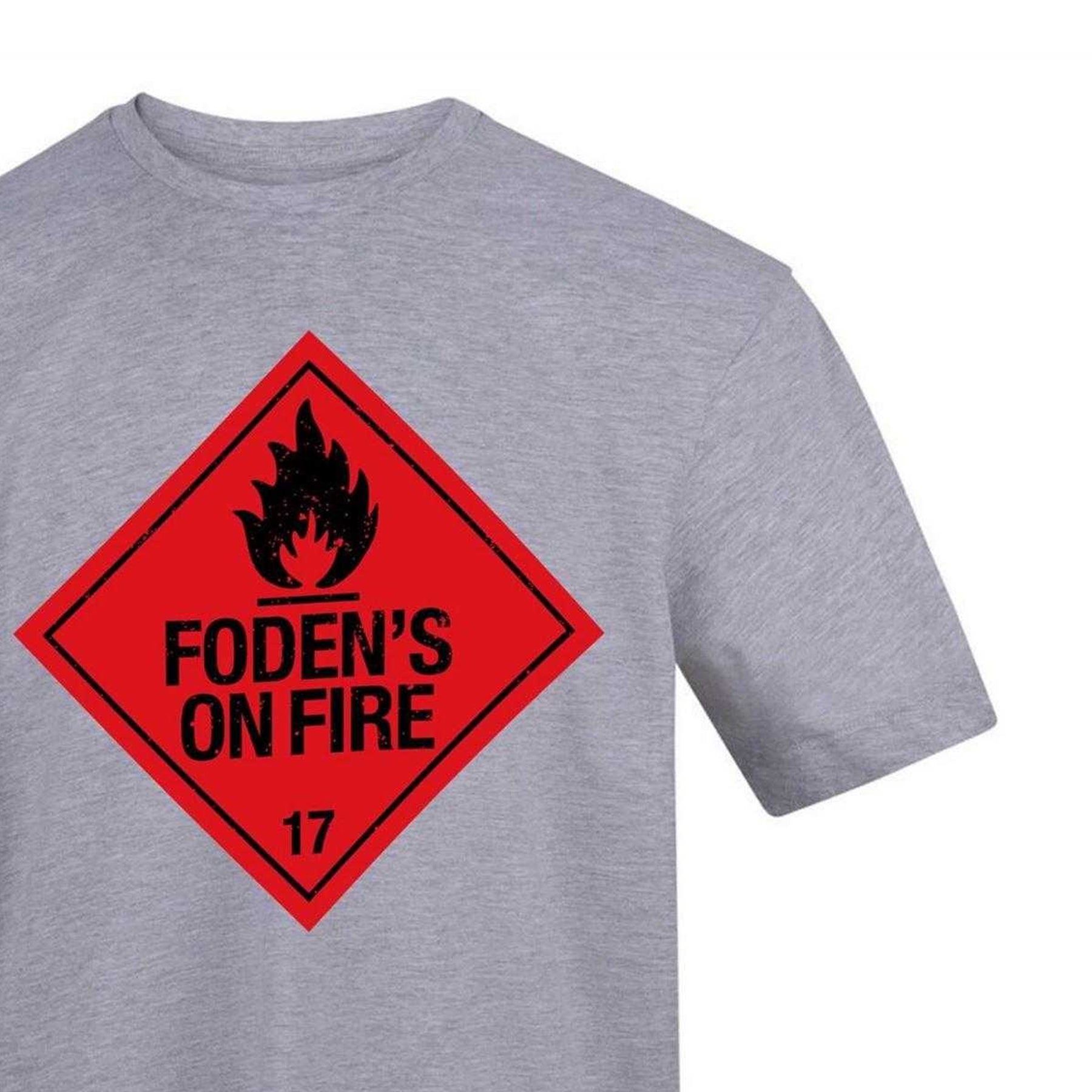 Grey - Side - AWD Unisex Adult Foden´s On Fire T-Shirt