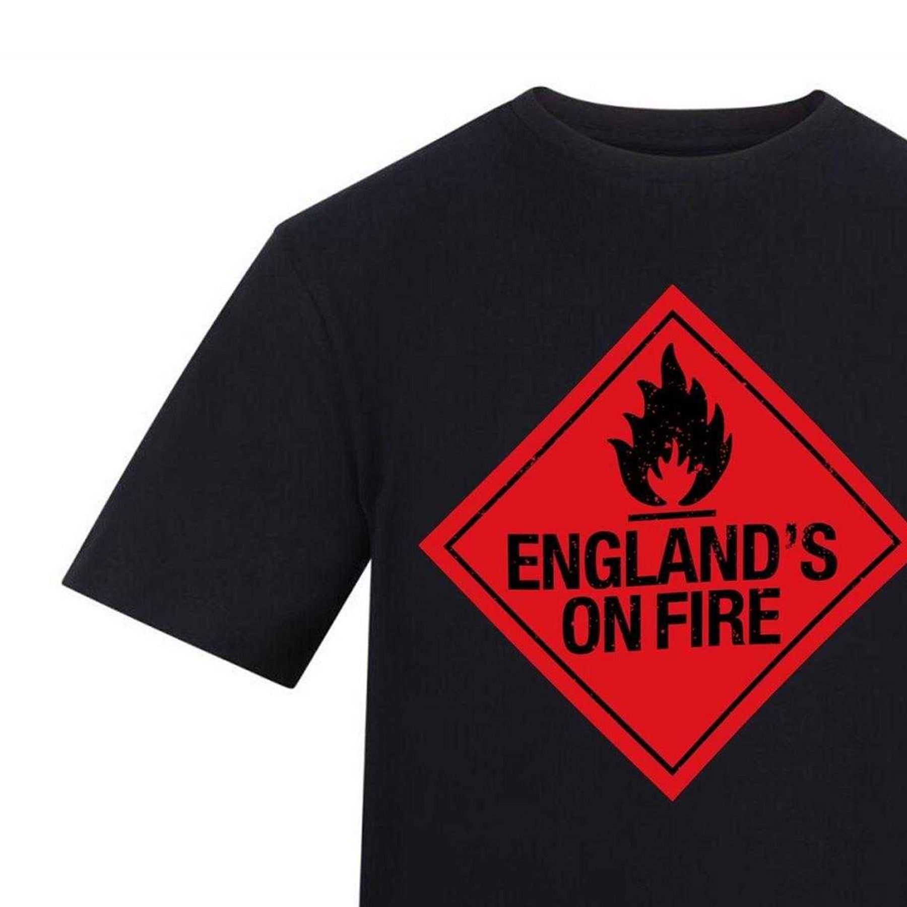 Black - Side - AWD Unisex Adult England World Cup Printed T-Shirt