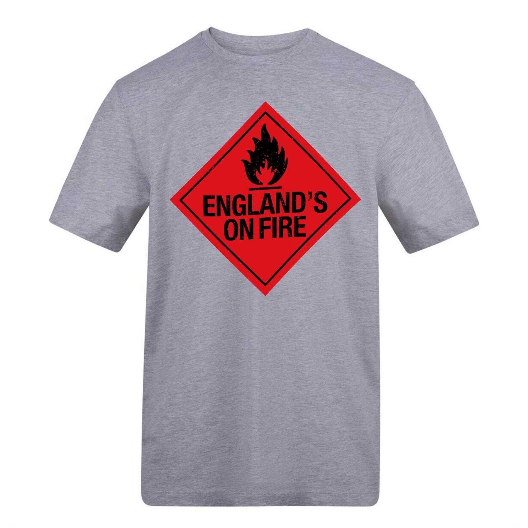 Grey - Front - AWD Unisex Adult England World Cup Printed T-Shirt