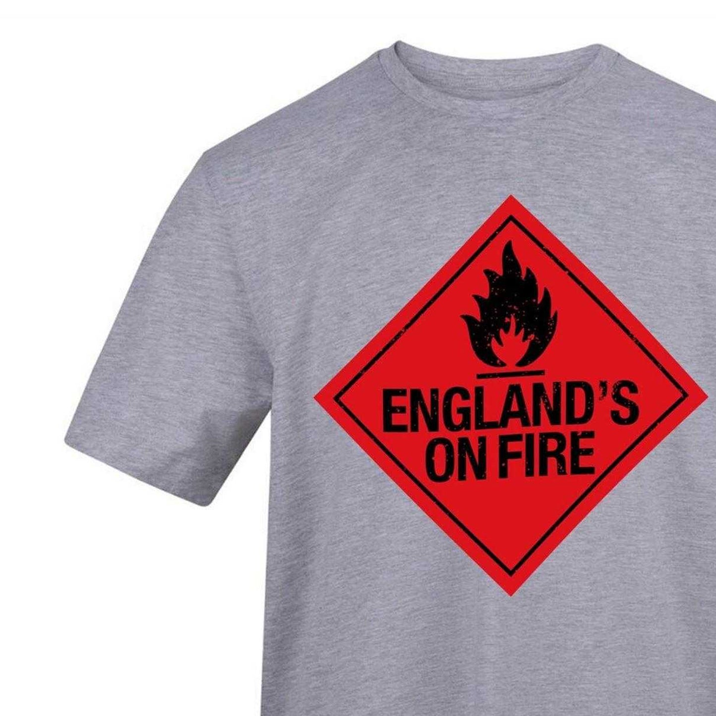 Grey - Side - AWD Unisex Adult England World Cup Printed T-Shirt