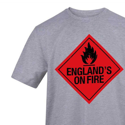 Grey - Side - AWD Unisex Adult England World Cup Printed T-Shirt