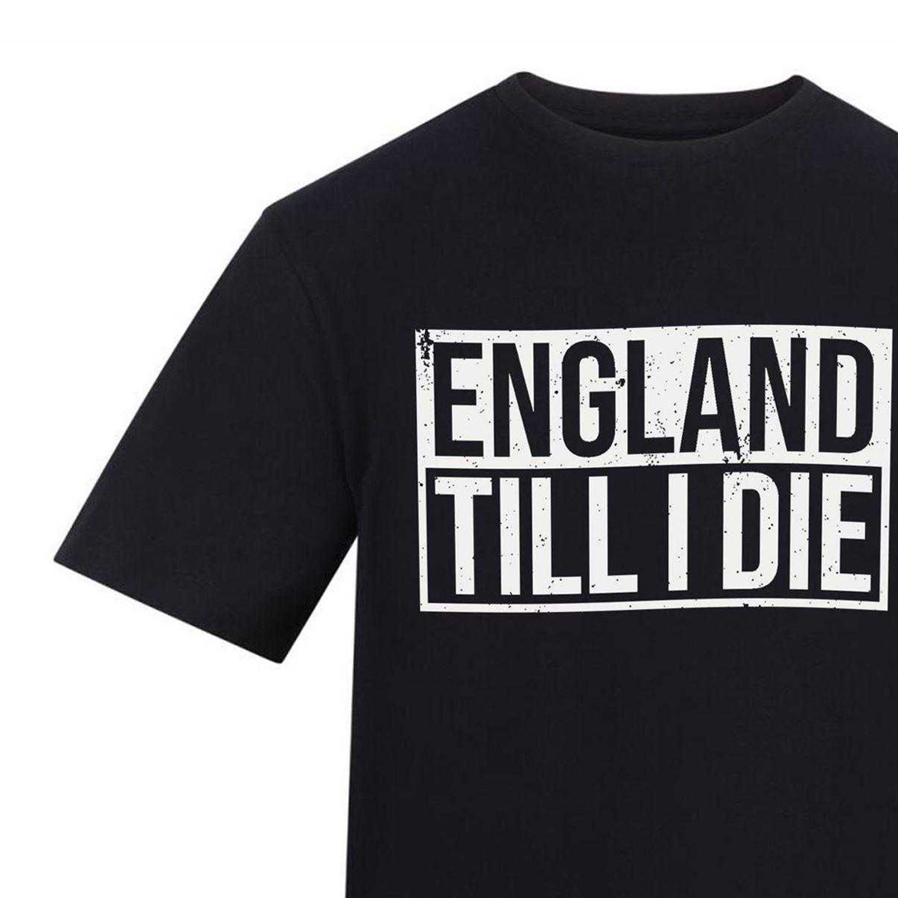 Black - Side - AWD Unisex Adult England Till I Die Jersey Knit T-Shirt
