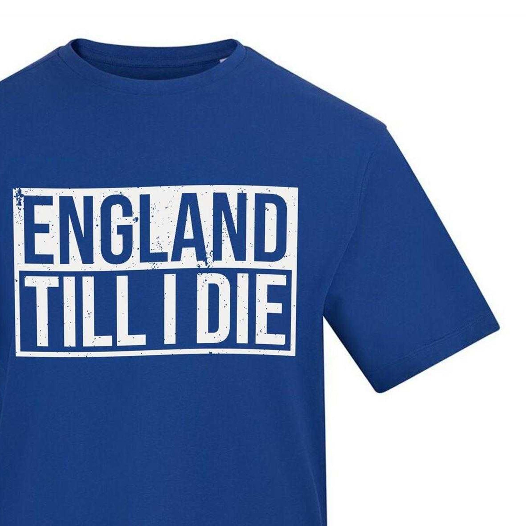 Blue - Side - AWD Unisex Adult England Till I Die Jersey Knit T-Shirt