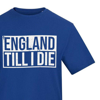 Blue - Side - AWD Unisex Adult England Till I Die Jersey Knit T-Shirt